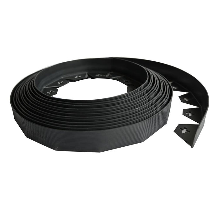 10-50 Metre Black Flexible Plastic Lawn Edging Grass Border with Pegs