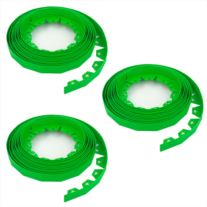 10-50 Metre Green Flexible Plastic Lawn Edging Grass Border with Pegs