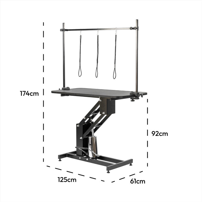 KCT Large Black Adjustable Hydraulic Dog Grooming Table