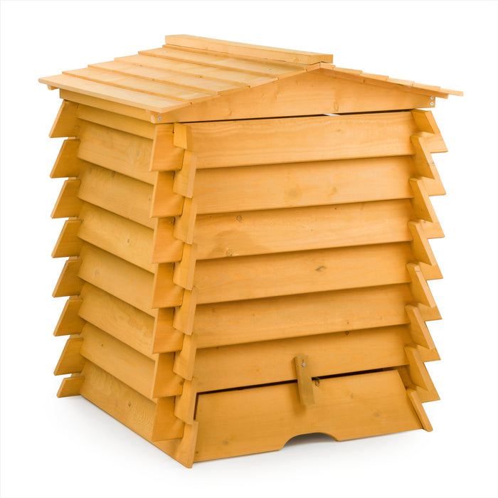 KCT Large Wooden Compost Bin - Beehive Design