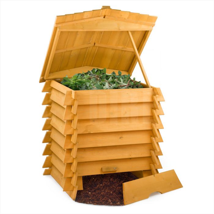 KCT Large Wooden Compost Bin - Beehive Design