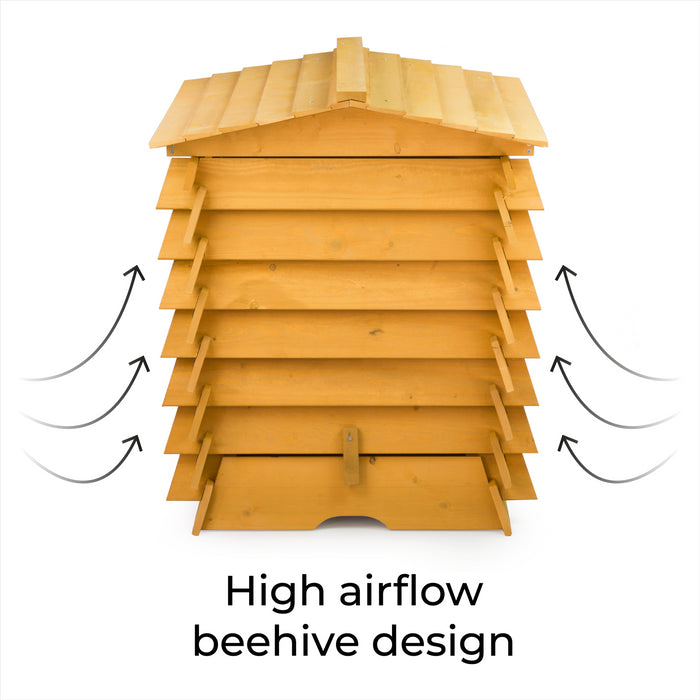 KCT Large Wooden Compost Bin - Beehive Design