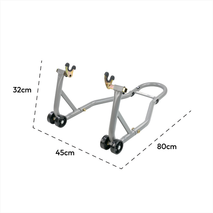 KCT Heavy Duty Front Paddock & Rear Stands with Dolly for Motorbike Maintenance