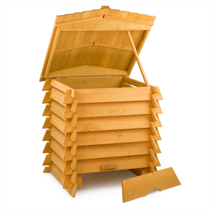 KCT Large Wooden Compost Bin - Beehive Design