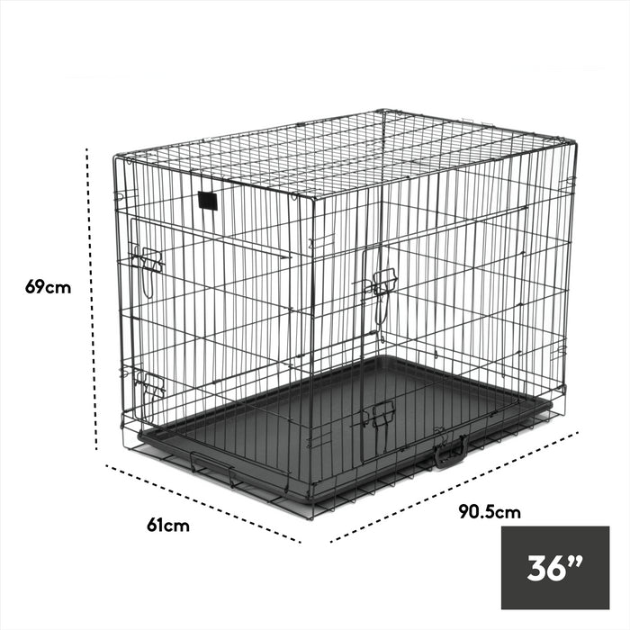 KCT Folding Pet Crates with Plastic Tray Foldable Travel Cage for Puppy Dog Cat KCT Direct