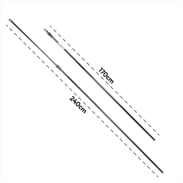 KCT 2.4m Extendable Washing Line Prop Pole – 2 Pack