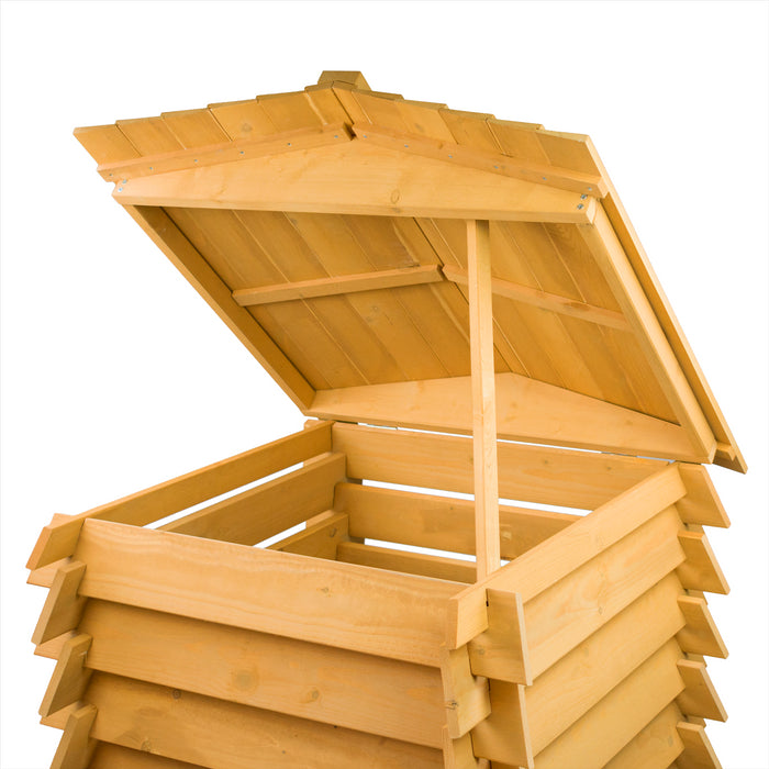 KCT Large Wooden Compost Bin - Beehive Design