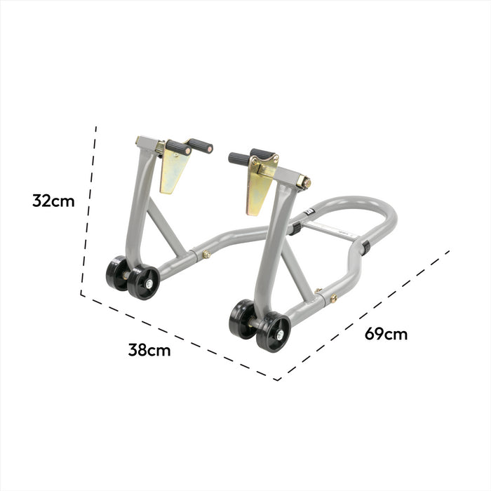 KCT Heavy Duty Front Paddock & Rear Stands with Dolly for Motorbike Maintenance