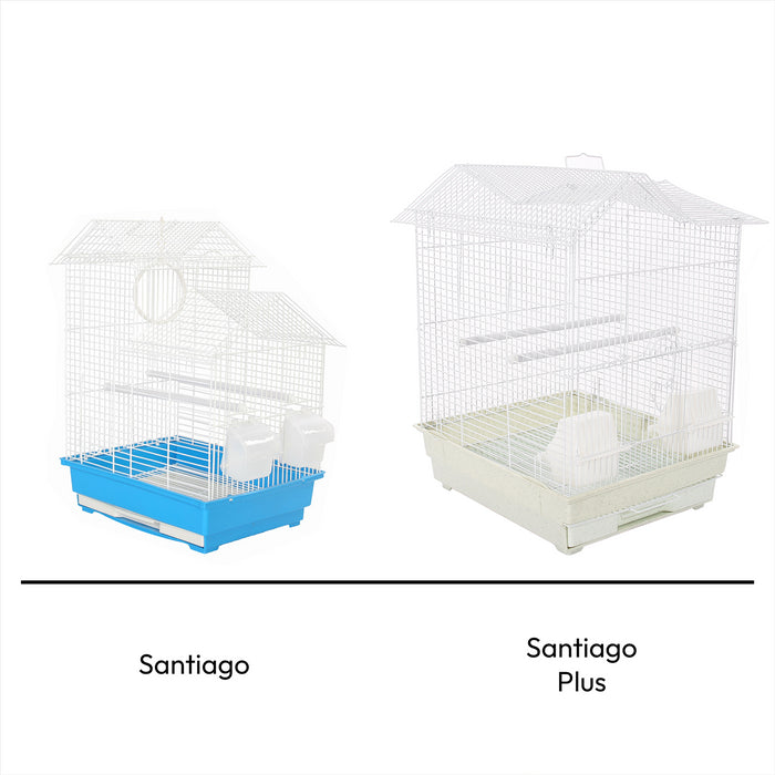 KCT Santiago Plus Exotic Portable Bird Small Cage  - Blue