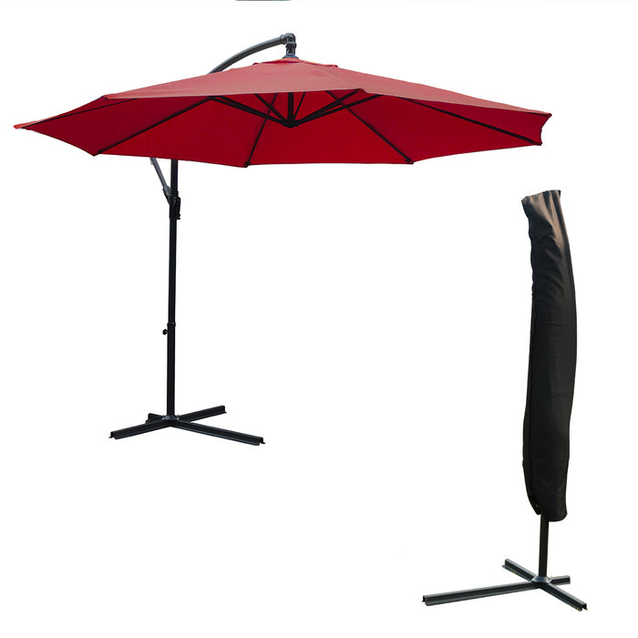 KCT 3m Large Cantilever Garden Parasols with Cover