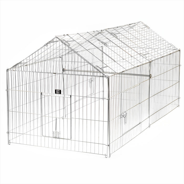 Enclosed outdoor outlet dog pen