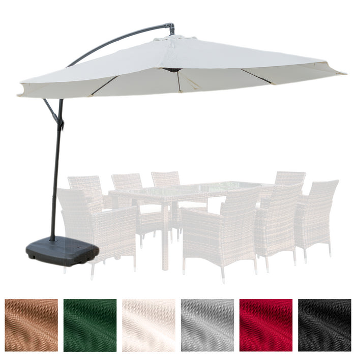 KCT 3m Large Cantilever Garden Parasols with Base