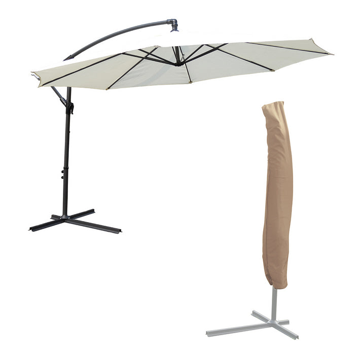 KCT 3m Large Cantilever Garden Parasols with Cover