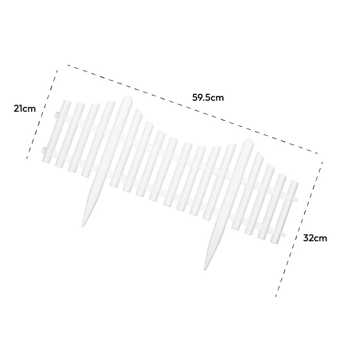 KCT White Picket Fence Garden Border - Pack of 8 panels