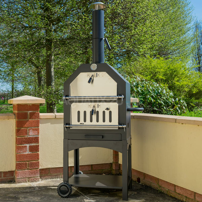 KCT Outdoor Wood Fired Pizza Oven with Weatherproof Cover