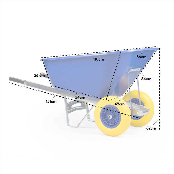 KCT 200L XL Heavy Duty Twin Wheelbarrow