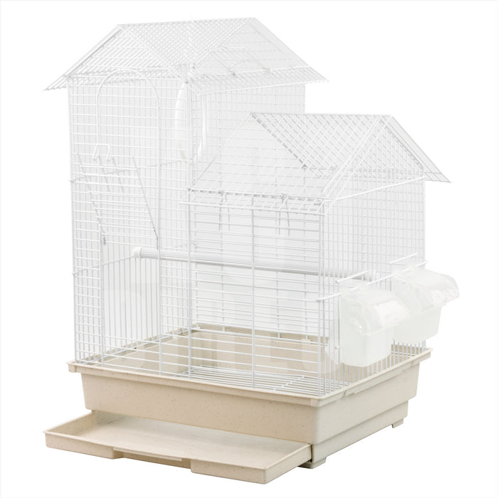 KCT Santiago Small Exotic Bird Travel Cage - White