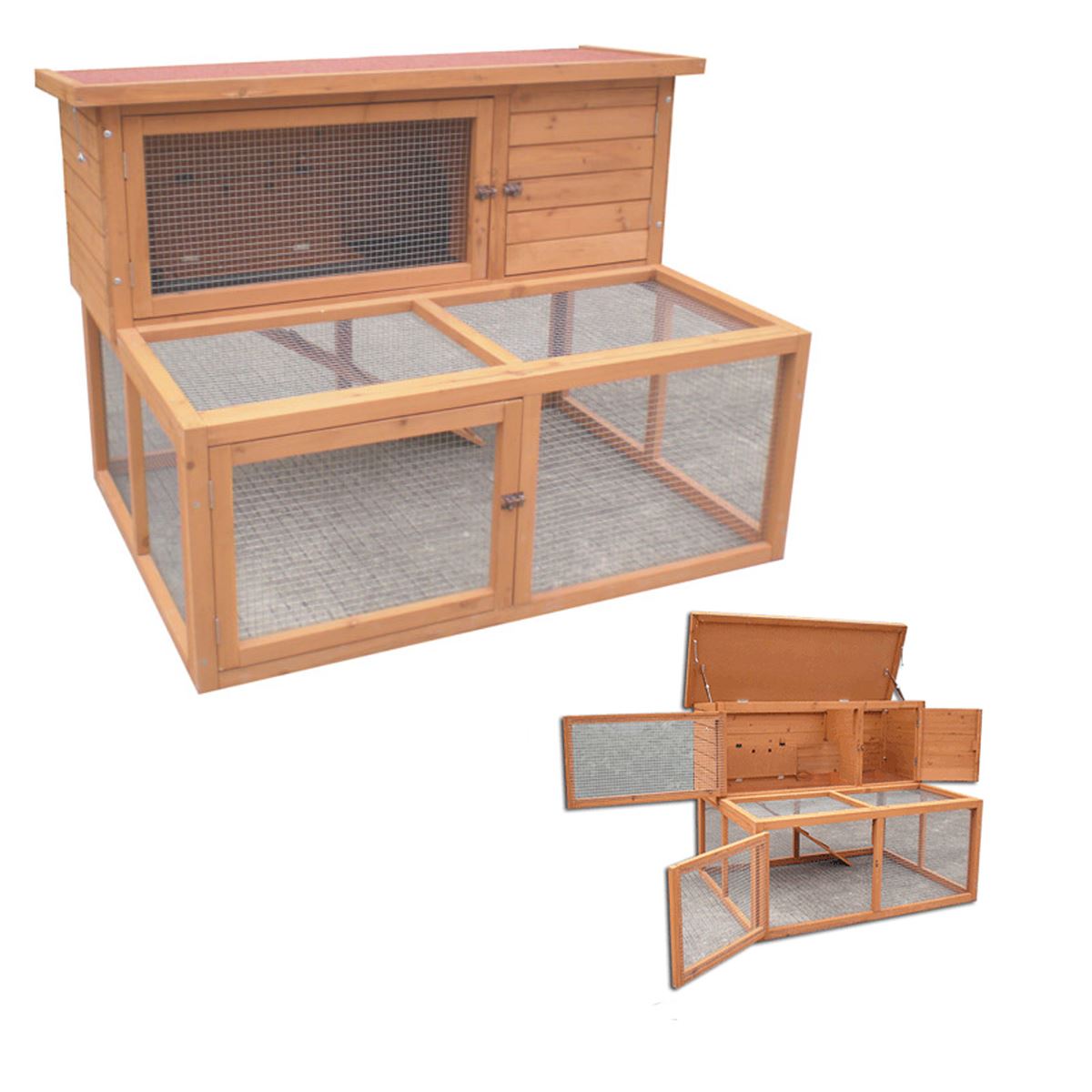 4ft double clearance rabbit hutch