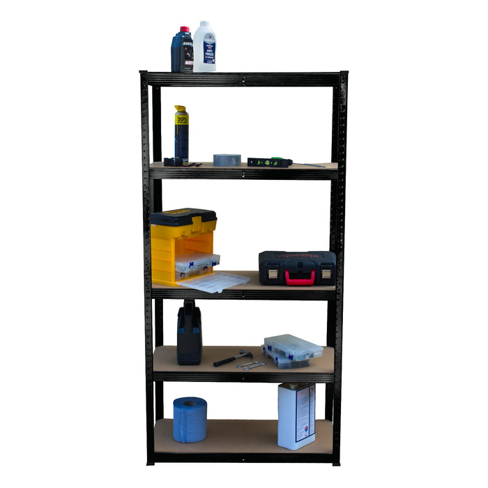 KCT 5 Tier Black Metal Shelving Unit